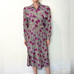 Leslie Fay Purple Floral Maxi Dress